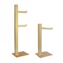 Ver imagem 1 de Kit 1 Papeleira de Chão Dupla e 1 Porta Toalhas de Bancada Ouro Fosco Ducon Metais