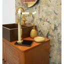 Ver imagem 2 de Kit 1 Papeleira de Chão e 1 Porta Toalhas de Bancada com Vidro Ducon Metais