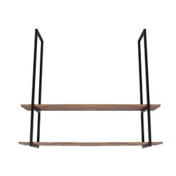 Nicho Preto Prateleira Suspensa Teto Banheiro Madeirado 80cm - 4