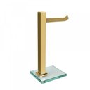 Ver imagem 3 de Kit 1 Papeleira de Chão Dupla e 1 Porta Toalhas de Bancada com Vidro Incolor Ducon Metais