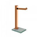 Ver imagem 2 de Kit 1 Papeleira de Chão e 1 Porta Toalhas de Bancada com Vidro Incolor Ducon Metais