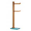 Ver imagem 3 de Kit 1 Papeleira de Chão Dupla e 1 Porta Toalhas de Bancada com Vidro Incolor Ducon Metais