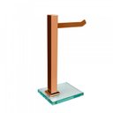 Ver imagem 2 de Kit 1 Papeleira de Chão Dupla e 1 Porta Toalhas de Bancada com Vidro Incolor Ducon Metais