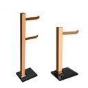 Ver imagem 1 de Kit 1 Papeleira de Chão Dupla e 1 Porta Toalhas de Bancada com Vidro Ducon Metais