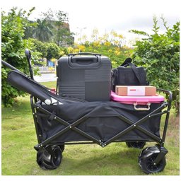 Carrinho Vagao Utilitario Carga Roda Grande Dobravel Caçamba Grande Capacidade Armazenamento Terreno - 3
