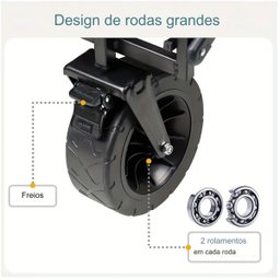 Carrinho Vagao Utilitario Carga Roda Grande Dobravel Caçamba Grande Capacidade Armazenamento Terreno - 4