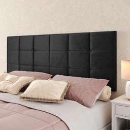 Cabeceira Estofada Bia 1.60 Cama Box Queen - Preto - 2