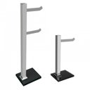 Ver imagem 1 de Kit 1 Papeleira de Chão e 1 Porta Toalhas de Bancada com Vidro Incolor Ducon Metais