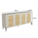 Ver imagem 2 de Aparador Buffet Porta Sextavada 180cm Pés Metal 100% Mdf Cor:luna com Preto