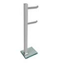 Ver imagem 2 de Kit 1 Papeleira de Chão Dupla Cromada e 1 Porta Toalhas de Bancada Cromada com Vidro Incolor Ducon M