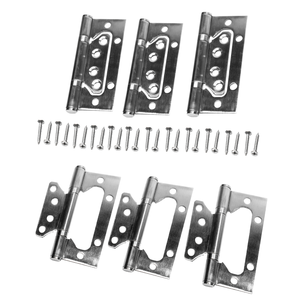 Kit C/ 3 Dobradiças - Sobrepor com Rolamento - Inox Escovado