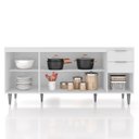 Ver imagem 5 de Balcão de Cozinha com Pia Inox 180cm Pérola Z34 Branco - Mpozenato