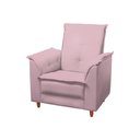 Ver imagem 3 de Poltrona Amamentação e Puff Ariel Suede Rosa Bebê Pés Palito Tana Decor Newbelle Decor