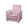 Poltrona Amamentação e Puff Ariel Suede Rosa Bebê Pés Palito Tana Decor Newbelle Decor - 3