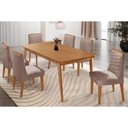 Ver imagem 4 de Conjunto: Mesa de Cozinha Havana Tampo Curvo 180cm+6 Cadeiras Maldivas Madeira Naturale - Capuccino/