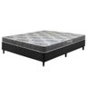 Cama Box Casal Preta + Colchão Washington Espuma D23 Liso 138x188x51cm - 1