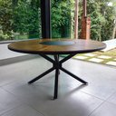 Ver imagem 4 de Conjunto de Mesa Jantar 1,80m Zurick Madeira Pétalas 8 Poltronas Amélia Tela Sling e Alumínio
