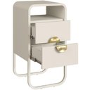 Ver imagem 6 de Mesa de Cabeceira Industrial Orgânico 2 Gavetas 30cm Alek A03 Off White - Lyam Decor