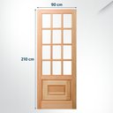 Ver imagem 2 de Folha de Porta Maciça em Eucalipto Acabamento Natural 210x90cm PM11 Oriental Cruzeiro Portas