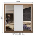 Ver imagem 3 de Guarda-Roupa Casal Madesa Mônaco 3 Portas de Correr com Espelhos Rustic/Branco Cor:Rustic/Branco