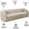 Kit Sofá 4 Lugares para Sala 292cm com 02 Poltronas Lazio M03 Veludo Bege - Lyam Decor - 6