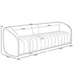 Kit Sofá 4 Lugares para Sala 292cm com 02 Poltronas Lazio M03 Veludo Bege - Lyam Decor - 2