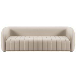 Kit Sofá 4 Lugares para Sala 292cm com 02 Poltronas Lazio M03 Veludo Bege - Lyam Decor - 4