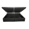 Base Box Baú Casal Bipartido Sintético Preta 138x188x39 - 2