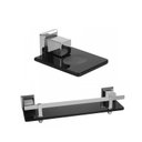 Ver imagem 1 de Kit Saboneteira e 1 Porta Shampoo com Haste e Vidro Ducon Metais