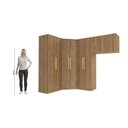 Ver imagem 3 de Quarto Modulado Adapt 9 Portas 4 Gavetas MDP 465cm Nogueira