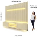 Ver imagem 4 de Rack com Painel Ripado para Tv até 85 Polegadas Led Pés Vidro 230cm Nobre/splendore Yescasa