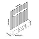 Ver imagem 3 de Rack com Painel Ripado para Tv até 85 Polegadas Led Pés Vidro 230cm Nobre/splendore Yescasa