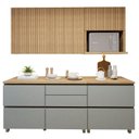 Ver imagem 3 de Cozinha Completa Modulada 4 Peças 6 Portas 4 Gavetas Norten Marrom/Verde/Nature