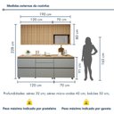 Ver imagem 4 de Cozinha Completa Modulada 4 Peças 6 Portas 4 Gavetas Norten Marrom/Verde/Nature