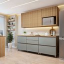 Ver imagem 1 de Cozinha Completa Modulada 4 Peças 6 Portas 4 Gavetas Norten Marrom/Verde/Nature