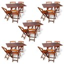 Ver imagem 1 de Kit De 5 Conjuntos De Mesa Dobrável 70x110 Com 4 Cadeiras Imbuia Cor: Marrom