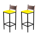 Ver imagem 2 de Jogo 2 Banqueta Alta Cozinha Balcão Ratan Industrial Assento Estofado Don Castro Decor Industrial Ra