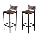 Ver imagem 4 de Jogo 2 Banqueta Alta Cozinha Balcão Ratan Industrial Assento Estofado Don Castro Decor Industrial Ra