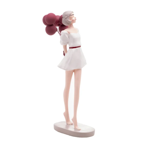 Escultura Decorativa de Resina  C/ balões Vermelhos 8x15x26,5cm wolff 61537