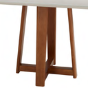 Ver imagem 4 de Mesa Delta Freijó e Off-white 4 Lugares Quadrada 1,10x1,10 - Madeira Maciça e Tampo de Vidro Colado