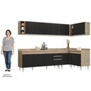 Ver imagem 5 de Armário de Cozinha Modulado de Canto 7 Peças Cp35 Balcão com Tampo Castanho/preto - Lumil