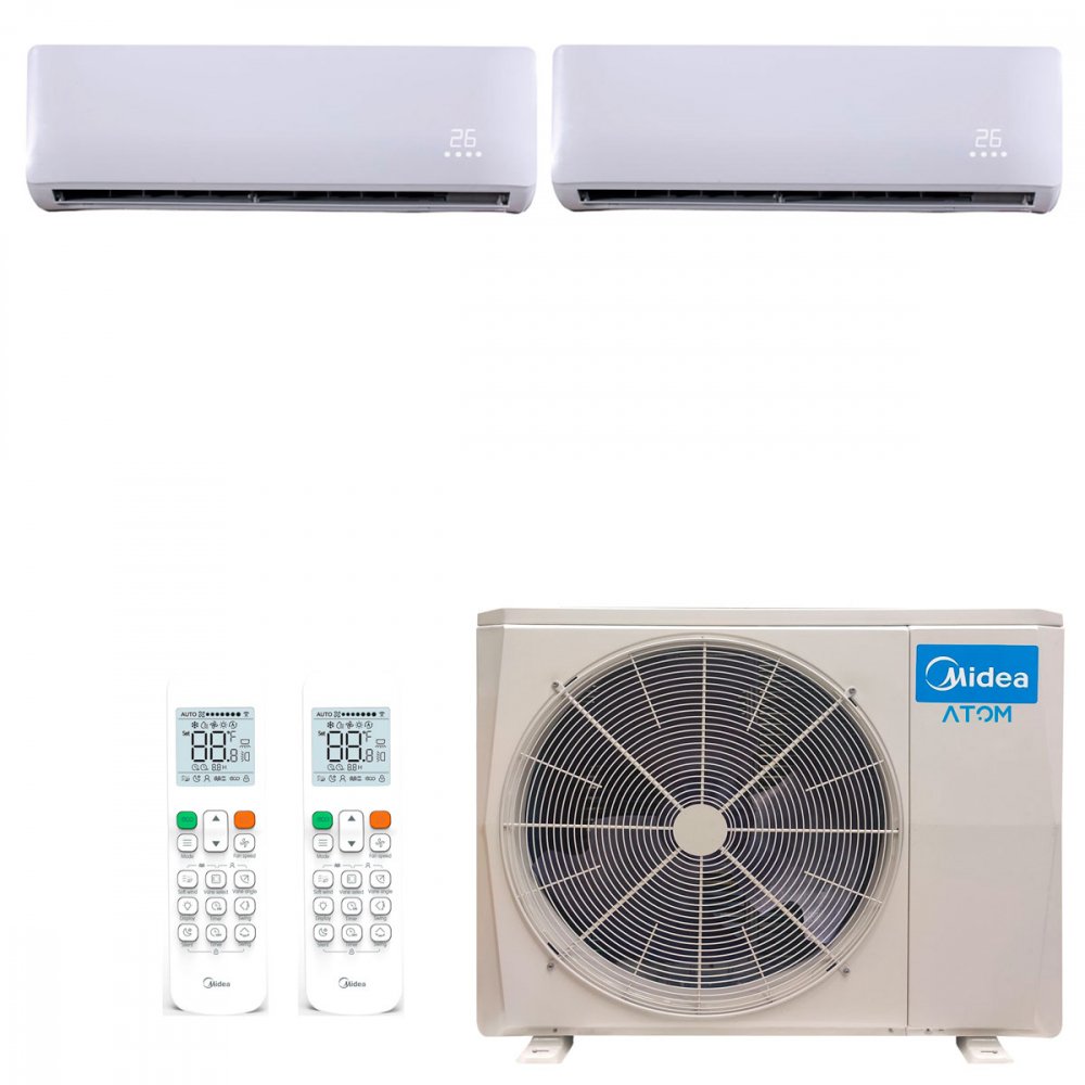 Ar Condicionado Multi Split Inverter Midea Atom 28000 Btus 1x90001x12000 Quente Frio 5637