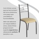 Ver imagem 7 de Conjunto Sala de Jantar Mesa Retangular 100x60cm Tampo Granito Ocre 4 Cadeiras Paraty Prata/Creme/Mart