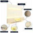 Ver imagem 5 de Rack com Painel Ripado para Tv até 85 Polegadas Led Pés Vidro 230cm Nobre/splendore Yescasa