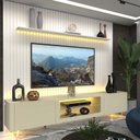 Ver imagem 1 de Rack com Painel Ripado para Tv até 85 Polegadas Led Pés Vidro 230cm Nobre/splendore Yescasa