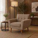 Ver imagem 2 de Poltrona Bia Decorativa para Sala Recepção Escritório Bz Capuccino Veludo