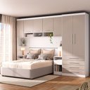 Ver imagem 1 de Quarto Modulado Queen com Guarda-roupas Maleiro e Cabeceira Alpes Master Luciane Móveis