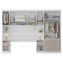 Ver imagem 3 de Quarto Modulado Queen com Guarda-roupas Maleiro e Cabeceira Alpes Master Luciane Móveis