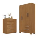 Ver imagem 2 de Quarto Infantil Completo Guarda Roupa 4 Portas 2 Gavetas com Cômoda Amy Espresso Móveis Bege/Cinamomo