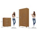 Ver imagem 4 de Quarto Infantil Completo Guarda Roupa 4 Portas 2 Gavetas com Cômoda Amy Espresso Móveis